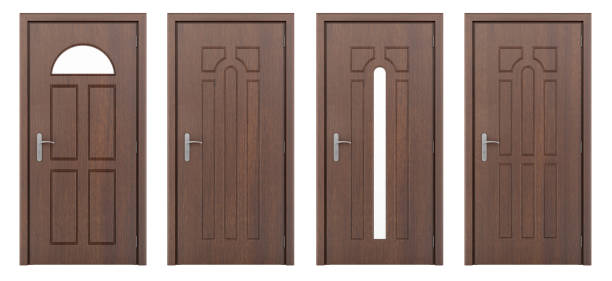 istock wooden door isolated on white background 823275690