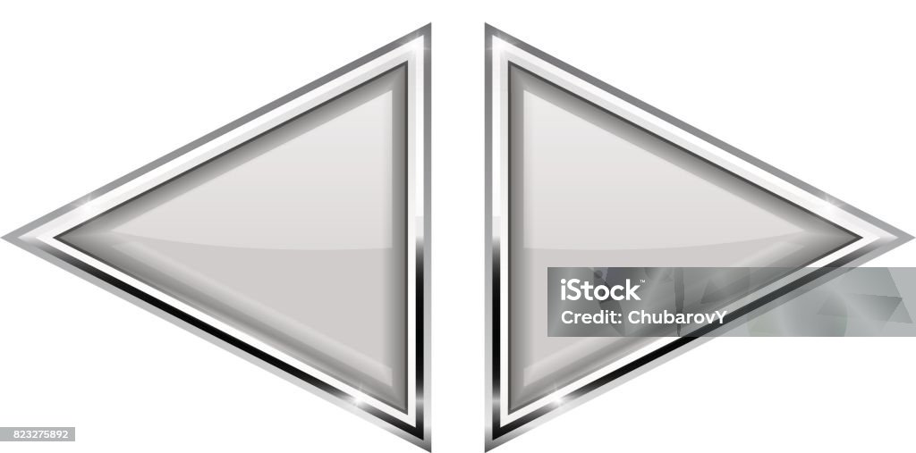 Triangular Back Button White Triangle Buttons With Metal Frame Stock Illustration - Download ...