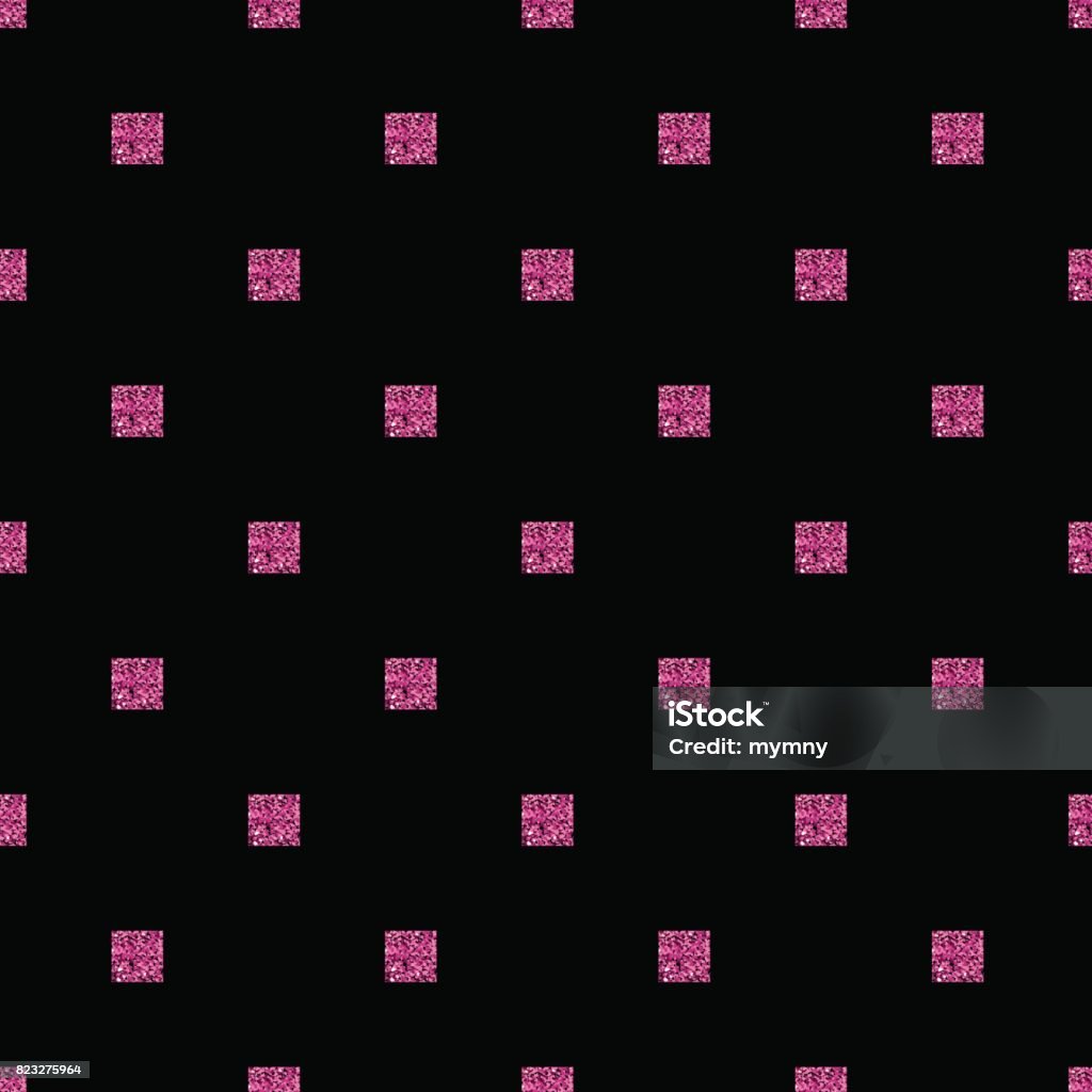 Random Pink Square Seamless Pink Glitter Square Pattern With Black Background Stock ...