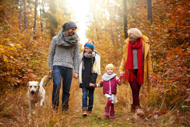 istock Family walking across the forest 823278702