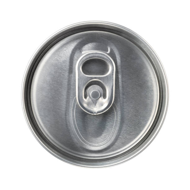 istock beer can on white background, view from the top 823279600