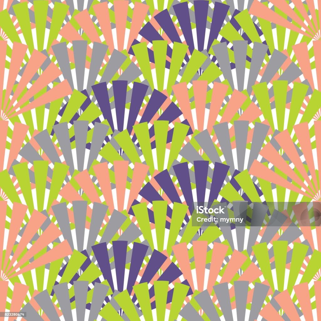 Fan Pattern Abstract Seamless Abstract Colourful Fan Pattern Background Stock Illustration ...