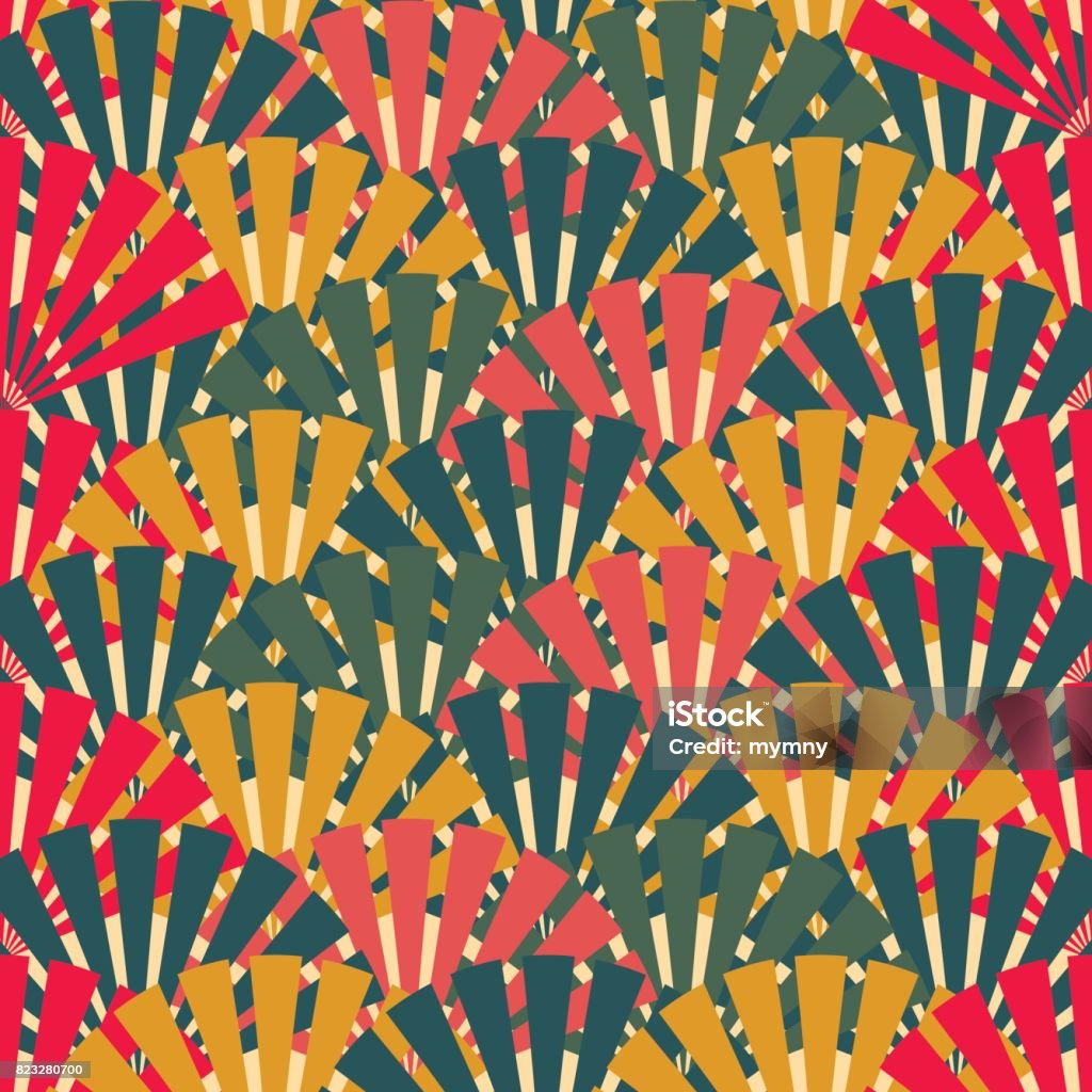 Intecrate Fan Pattern Vector Seamless Abstract Colourful Fan Pattern Background Stock Illustration ...