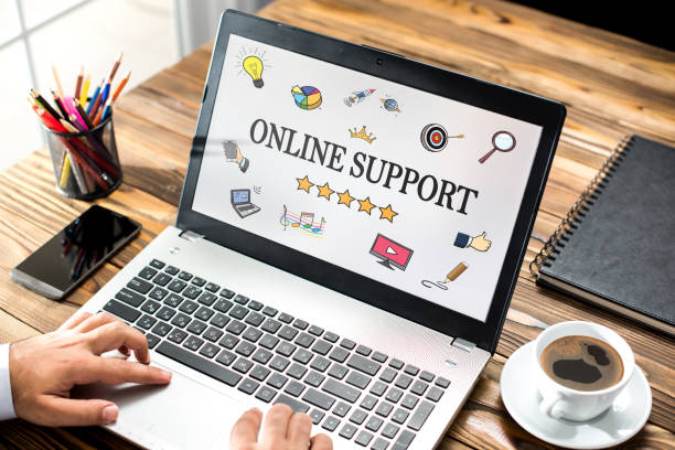 istock Online Support Concept On Laptop Monitor 823280838