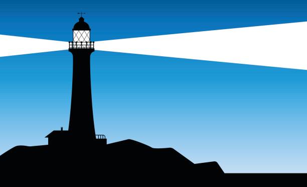 lighthouse - sea sign direction beacon stock-grafiken, -clipart, -cartoons und -symbole