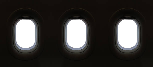 istock Airplane window and space for your design, clipping path 823292232