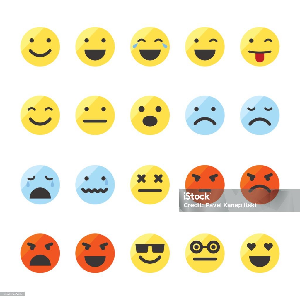 Các Biểu Tượng Emoji Màu Được Đặt Hình Ảnh Cười Hình minh họa Sẵn ...