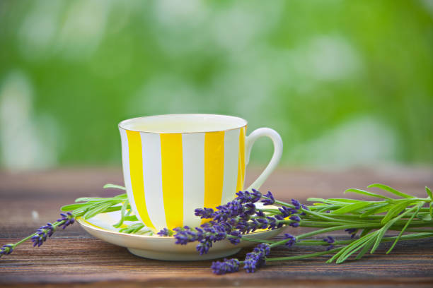 delicious green tea in a beautiful glass bowl on a table