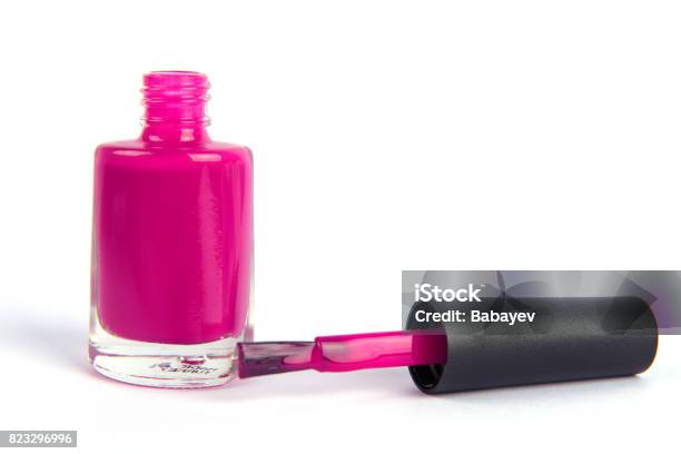 Nail Polish Bottle On White Stock Photo - Download Image Now - Arts Culture and Entertainment, Azerbaijan, Beauty