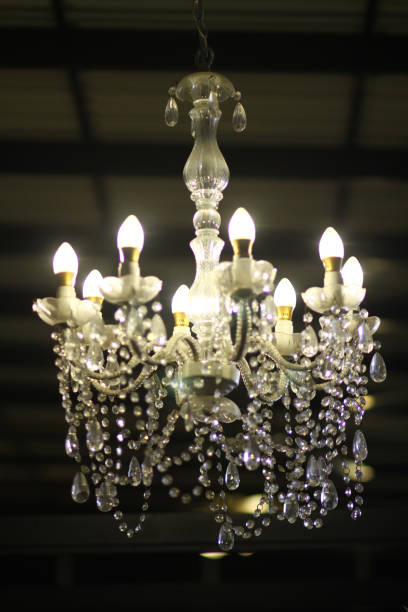istock Ceiling lamp in wedding dress in the night 823299810