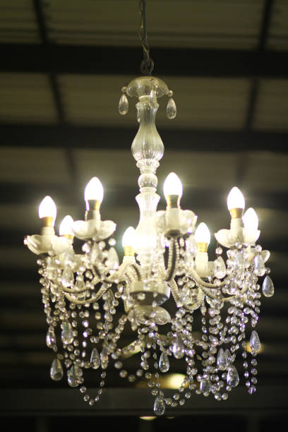 istock Ceiling lamp in wedding dress in the night 823299862