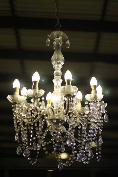 istock Ceiling lamp in wedding dress in the night 823299874