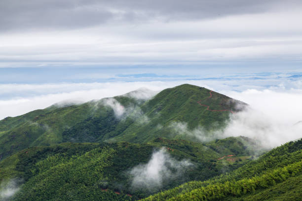 clouds over the moutain near rain storm
