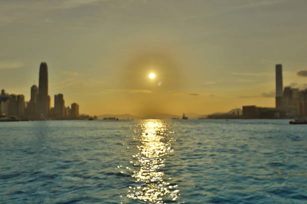 view of Hong kong between kowloon at Victoria Harbour
