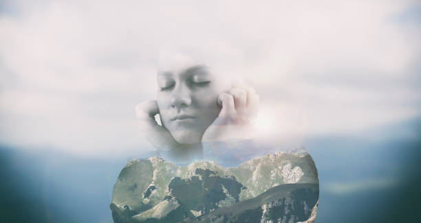 istock Double exposure of a thoughtful woman 823319344