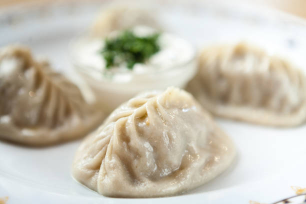 istock Traditional manti on a plate 823326442