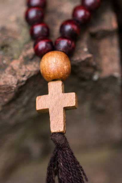 istock Wooden rosary with a cross 823330934