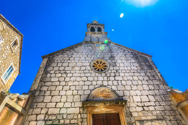 Scenic view at old architecture in Dalmatia region, Island Hvar.