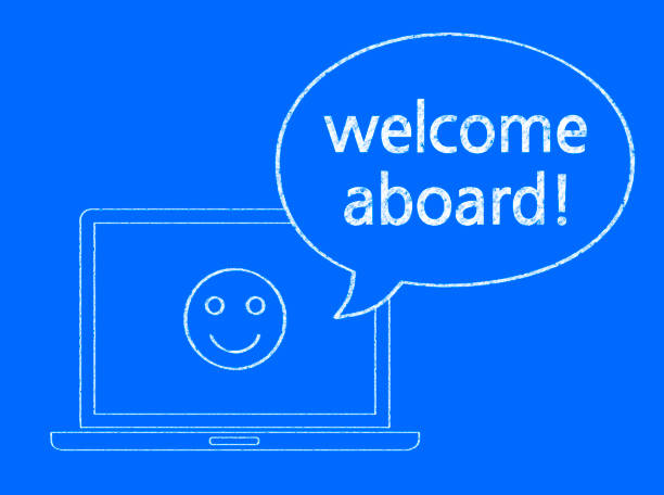 welcome aboard! - Business Chalkboard Background