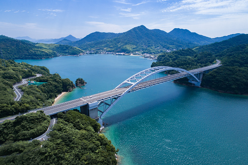 Omishima Bridges in Seto Inland Sea, Japan
