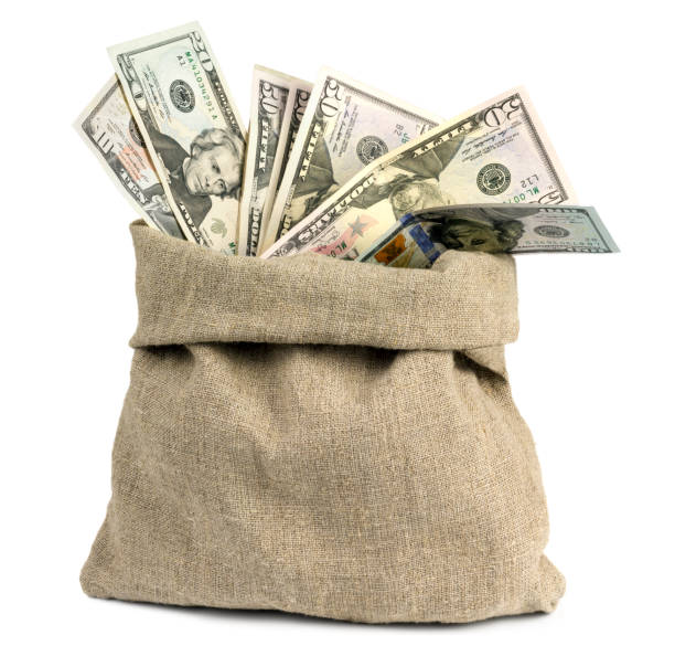 istock Money in a bag on a white background 823348112