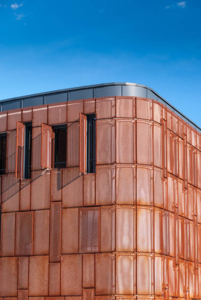 istock Modern facade building with rusted steel facade 823348420