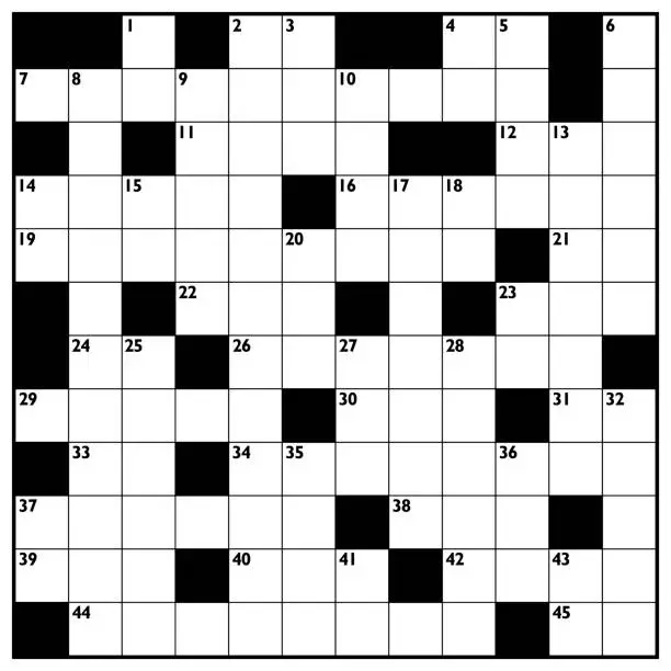 Vector illustration of Crossword with empty boxes to insert any words for a clear message, brief heading or explicit information in keywords - square format template.