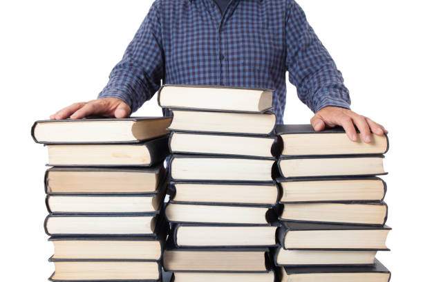 istock Man With Hands Put On Many Books 823352850