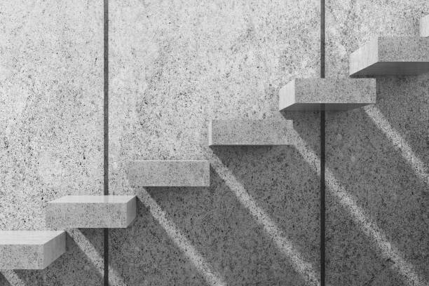 istock White concrete stairs. 3d render illustration 823360872