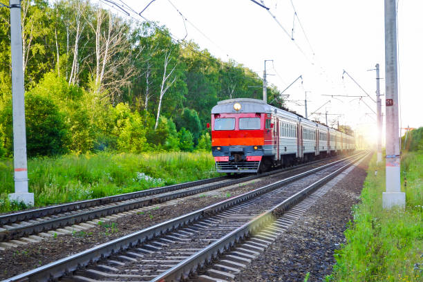 istock Passenger commuter train in motion. Russia 823361344