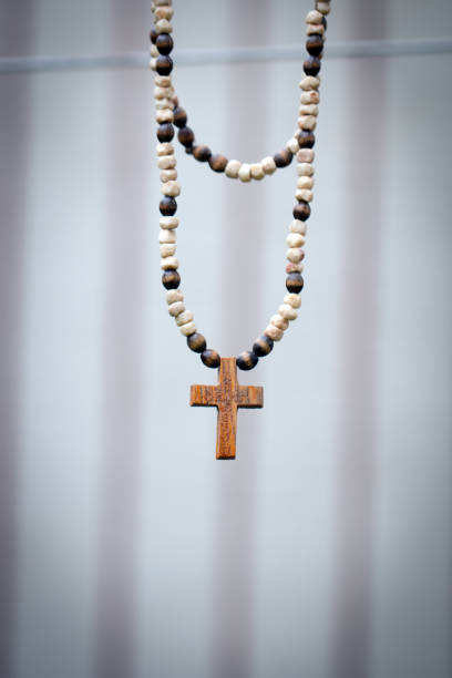 Wooden rosary with a cross
