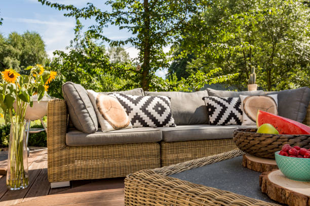 istock Cozy relax zone on the fresh air 823369720