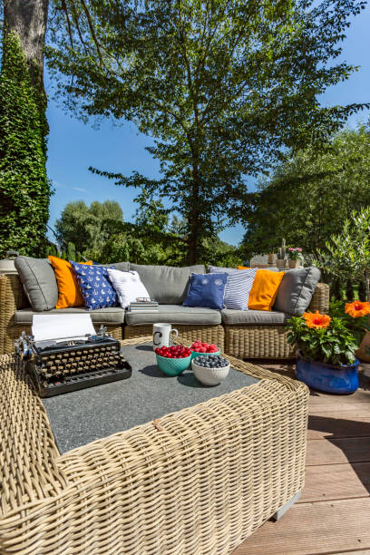 istock Sunny day at the house terrace 823369804