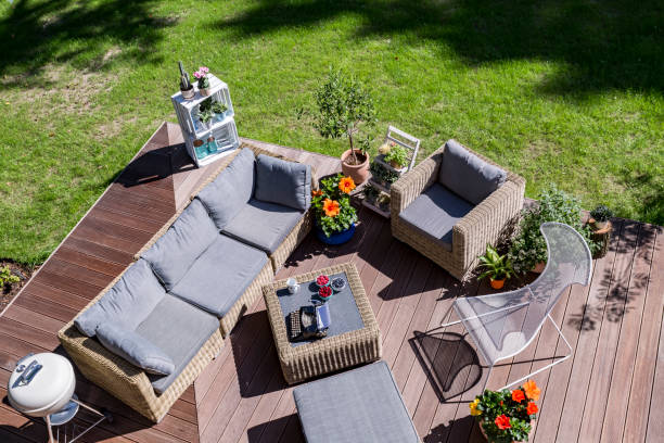 istock Cozy terrace from the bird view 823369860