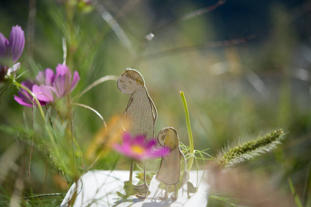 Flower garden and parent-child