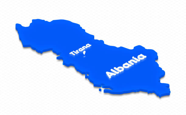 istock Map of Albania. 3D isometric perspective illustration. 823390152