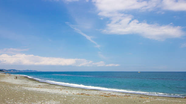 istock Summer light bluesky on beach with deep blue sea 823399704