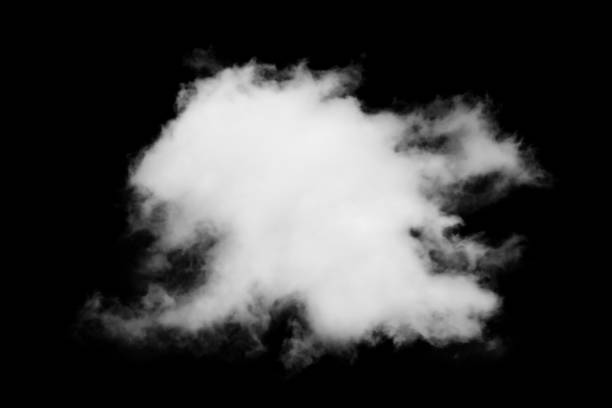 istock single of white cloud isolated on black background 823406174