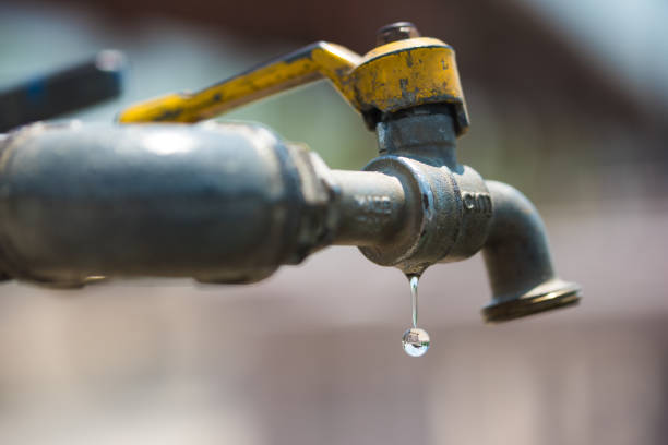 istock Closed water faucet but water leakage 823407060
