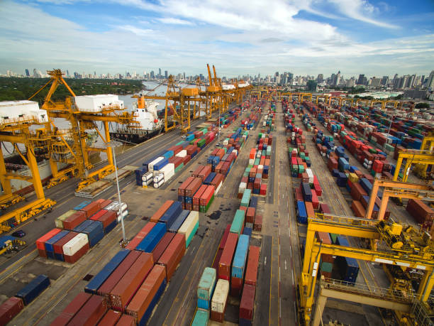 istock Aerial View of Dockyard 823413330