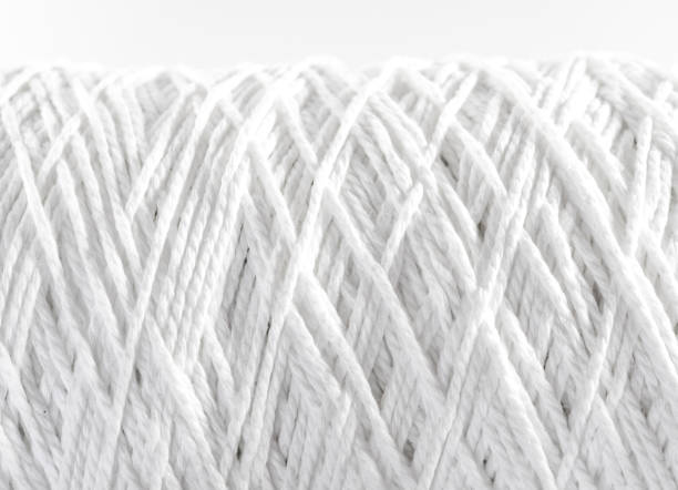 istock Roll of white rope isolated on white background 823421212