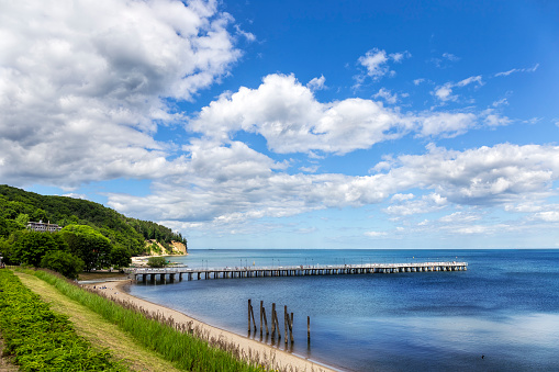 The wooden pier in Gdynia Orlowo, Poland