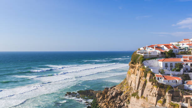 portugal, costa de mar - azenhas do mar fotografías e imágenes de stock