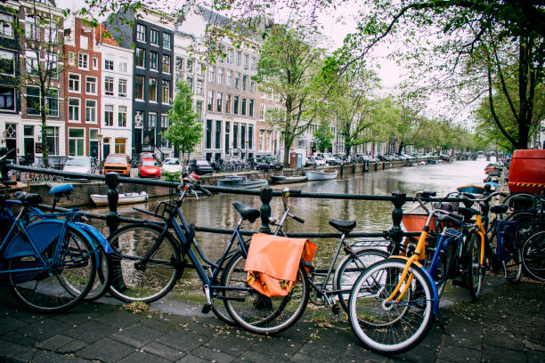 istock Bicycles by a Canal in Amsterdam 823446926
