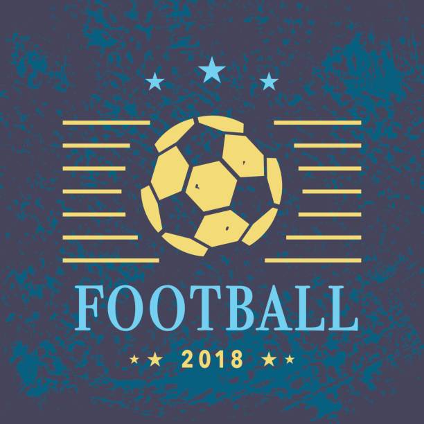 вектор футбол логотип шаблон - old fashioned retro revival sport american football stock illustrations