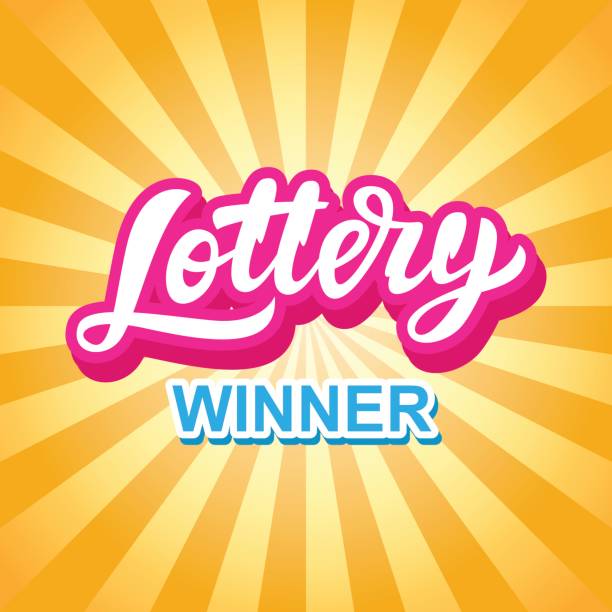ilustraciones, imágenes clip art, dibujos animados e iconos de stock de banner juego de lotería. letras de mano modernos - artículos de lotería
