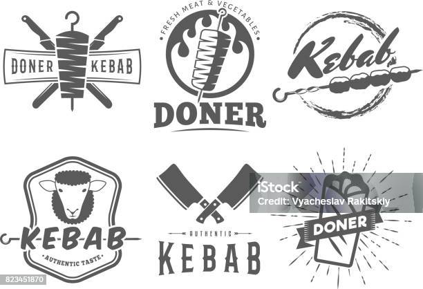 Doner Kebab Symbols Stock Illustration - Download Image Now - Kebab, Logo, Insignia