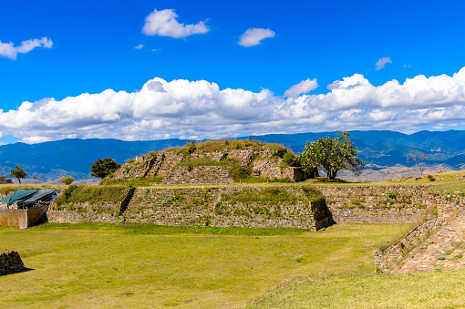 Objects of Monte Alban, a large pre-Columbian archaeological site, Santa Cruz Xoxocotlan Municipality, Oaxaca State.  UNESCO World Heritage