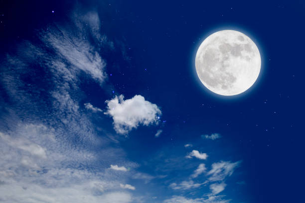 istock Full Moon With Cloud In Starry Night. Romantic concept. 823488220