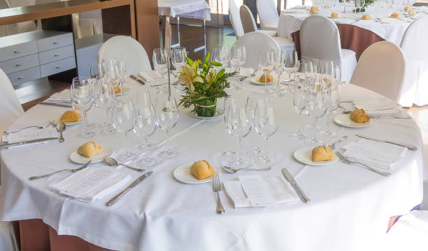 istock Table set with crockery and cutlery 823497158